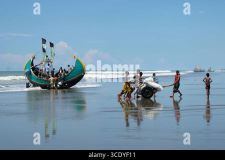 Der zweitlängste Cox`s Bazaar Sea Beach der Welt, Bangladesch Stockfoto